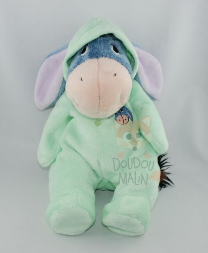  peluche bourriquet âne bleu pyjama vert 